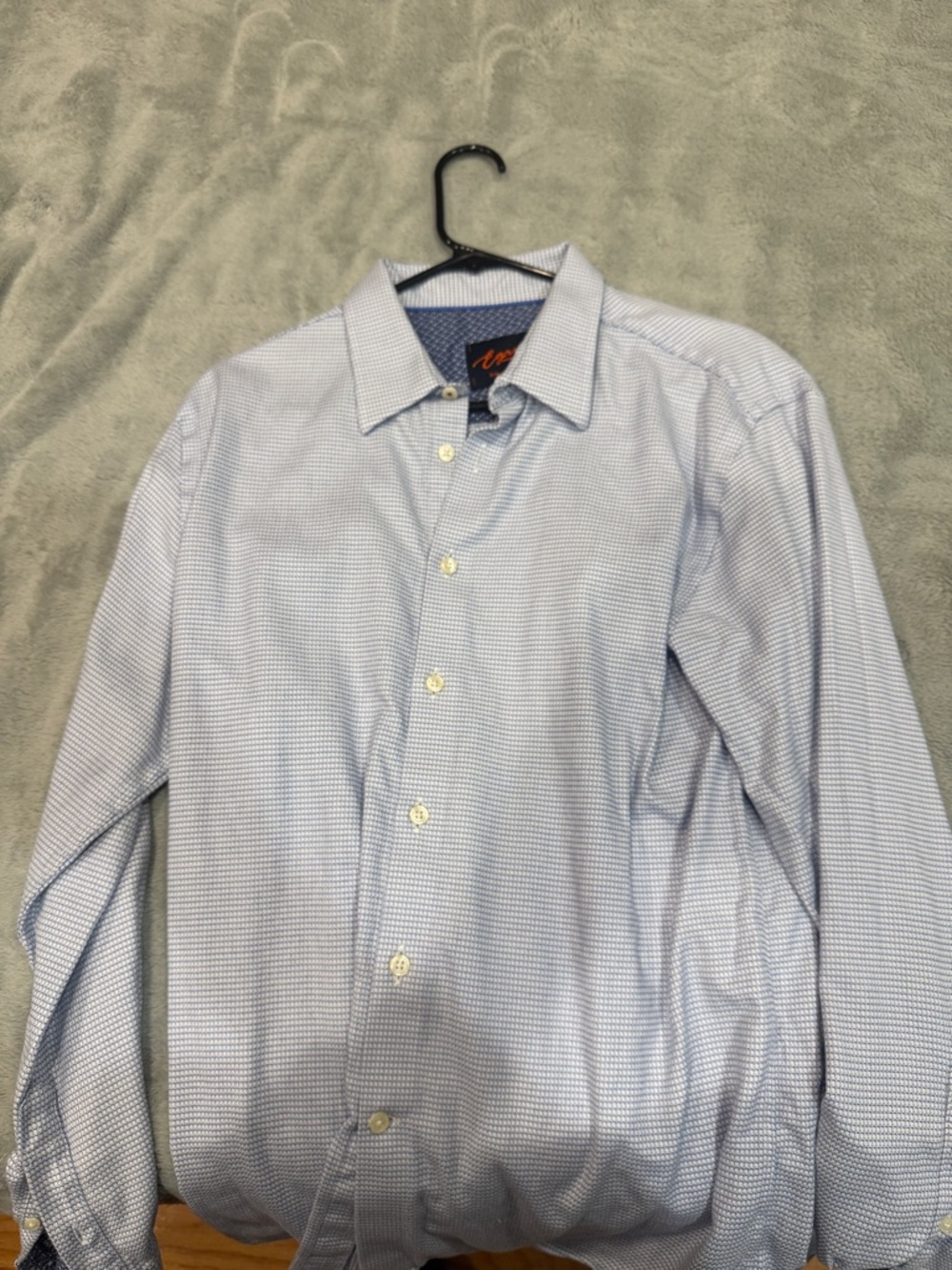 Men's Light Blue Patterned Dress Shirt